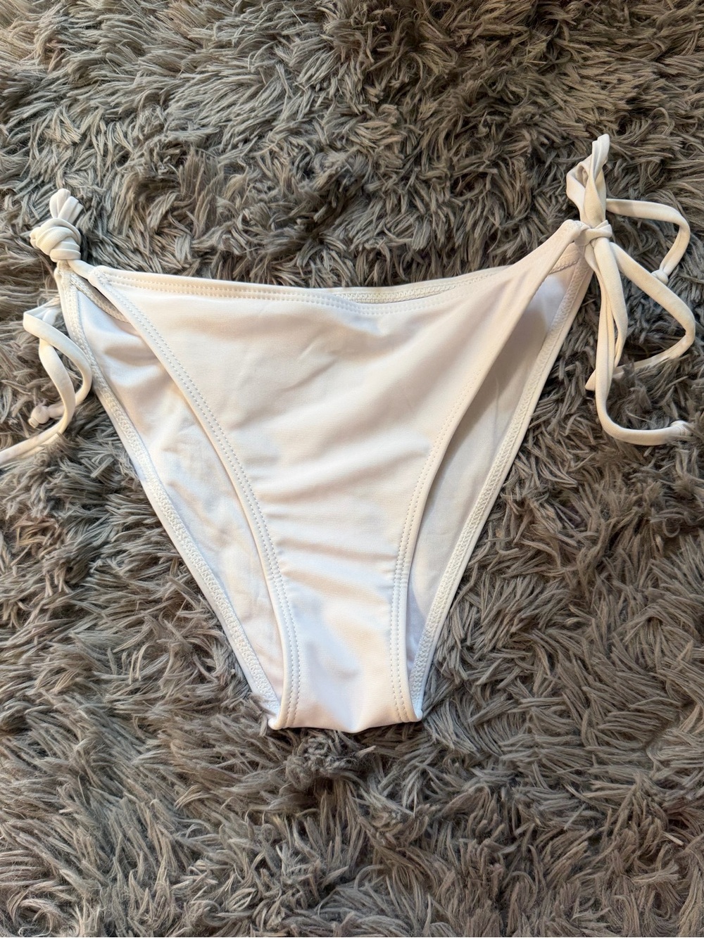 White Side-Tie Bikini Bottoms